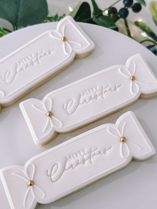 Merry Christmas Bon Bon Place Card Cookie