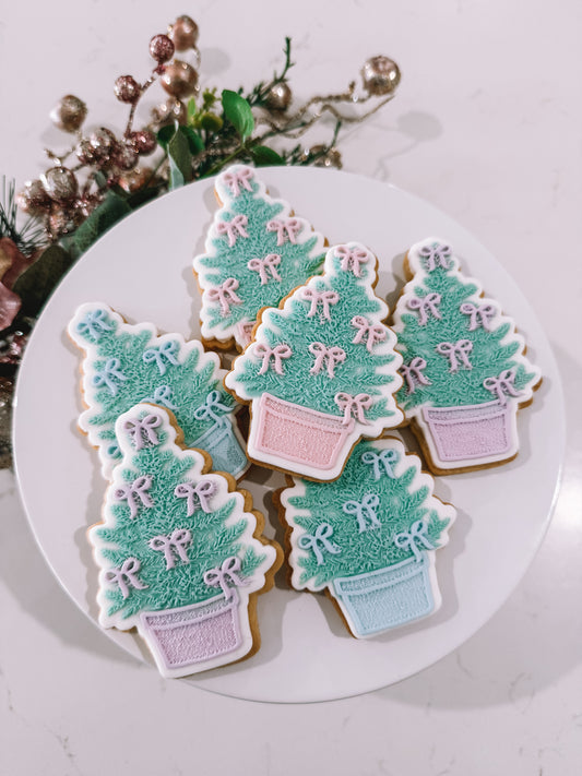 Cute Bow Tree Cookies