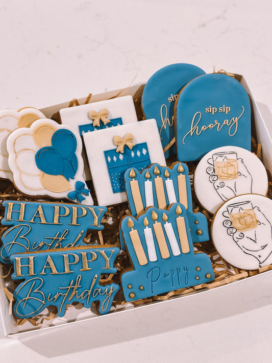 "Sip Sip Hooray" Blue Birthday Box